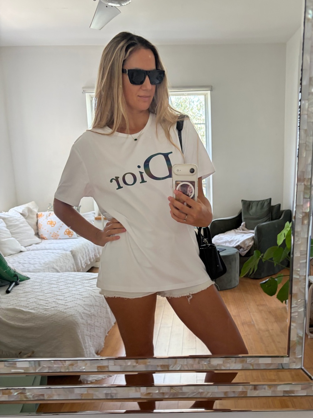 Dior White Logo Tee
